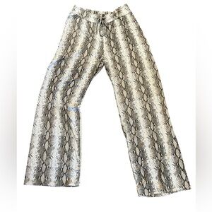 Vocal Beige and Brown Snake Print Lounge Pajama Pants NWT